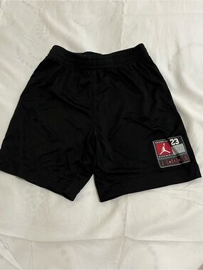 Jordan Black Shorts with Red and White Patch Boys Size 6